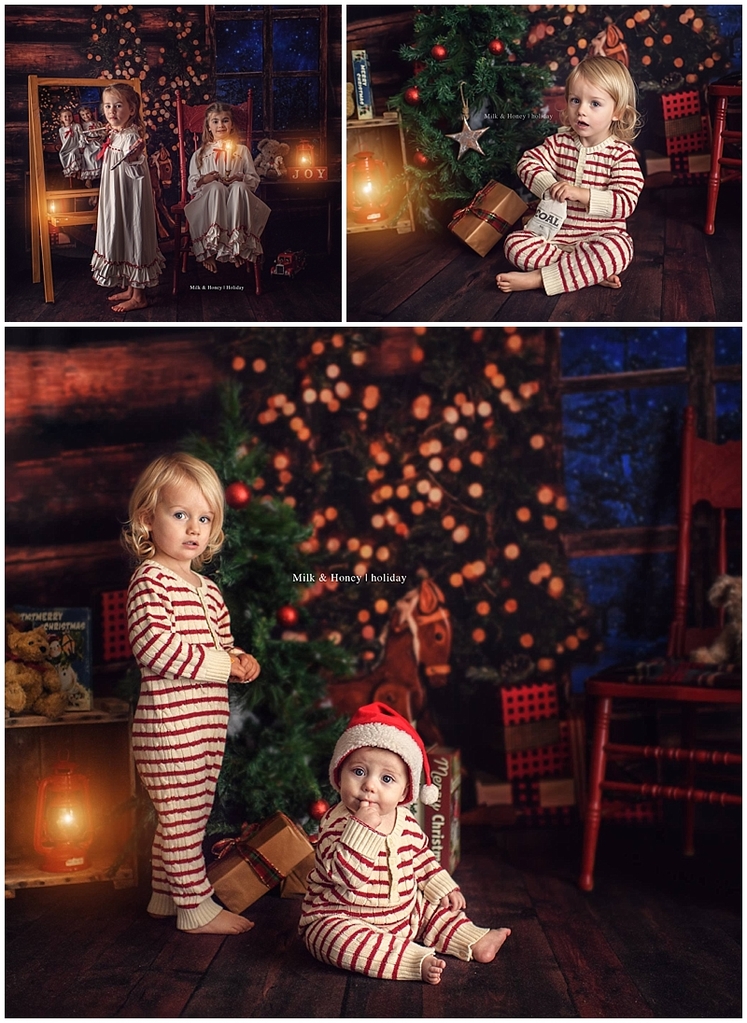 christmas pajamas trees and gifts
