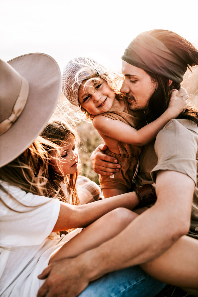 Close up family photography