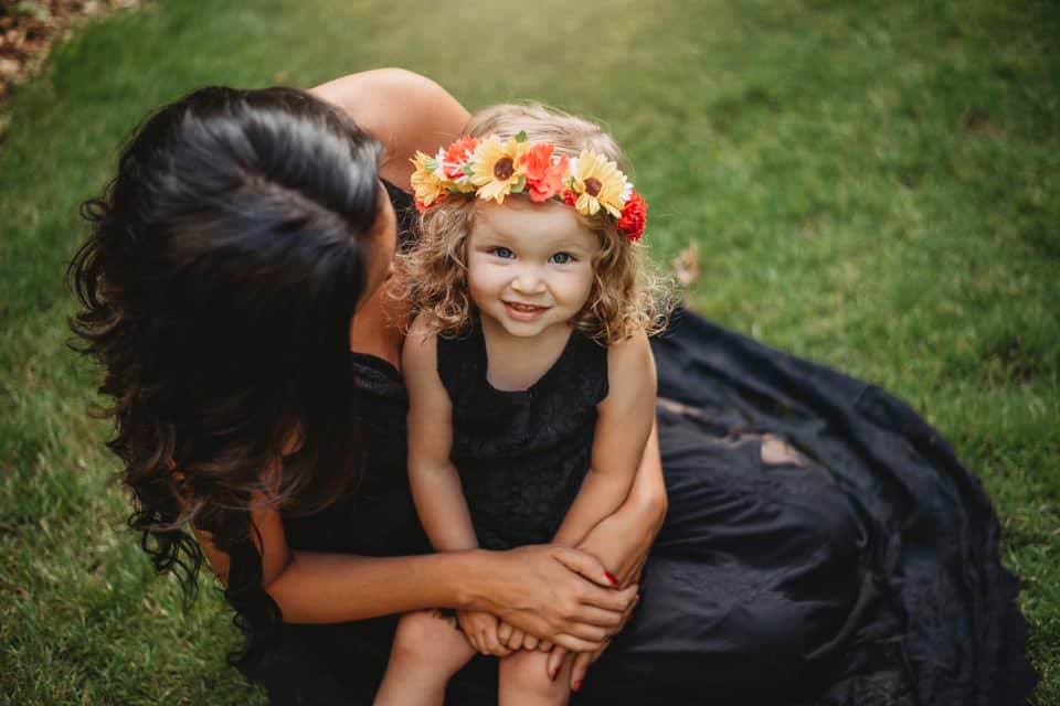 flower crown on child