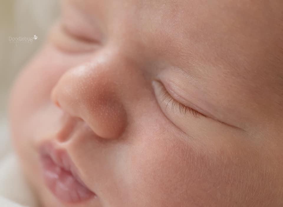 macro newborn photo of lashes