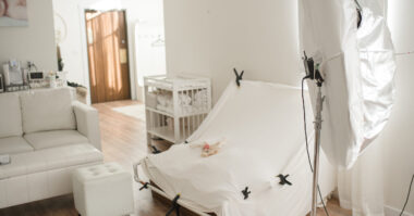 beanbag in newborn studio